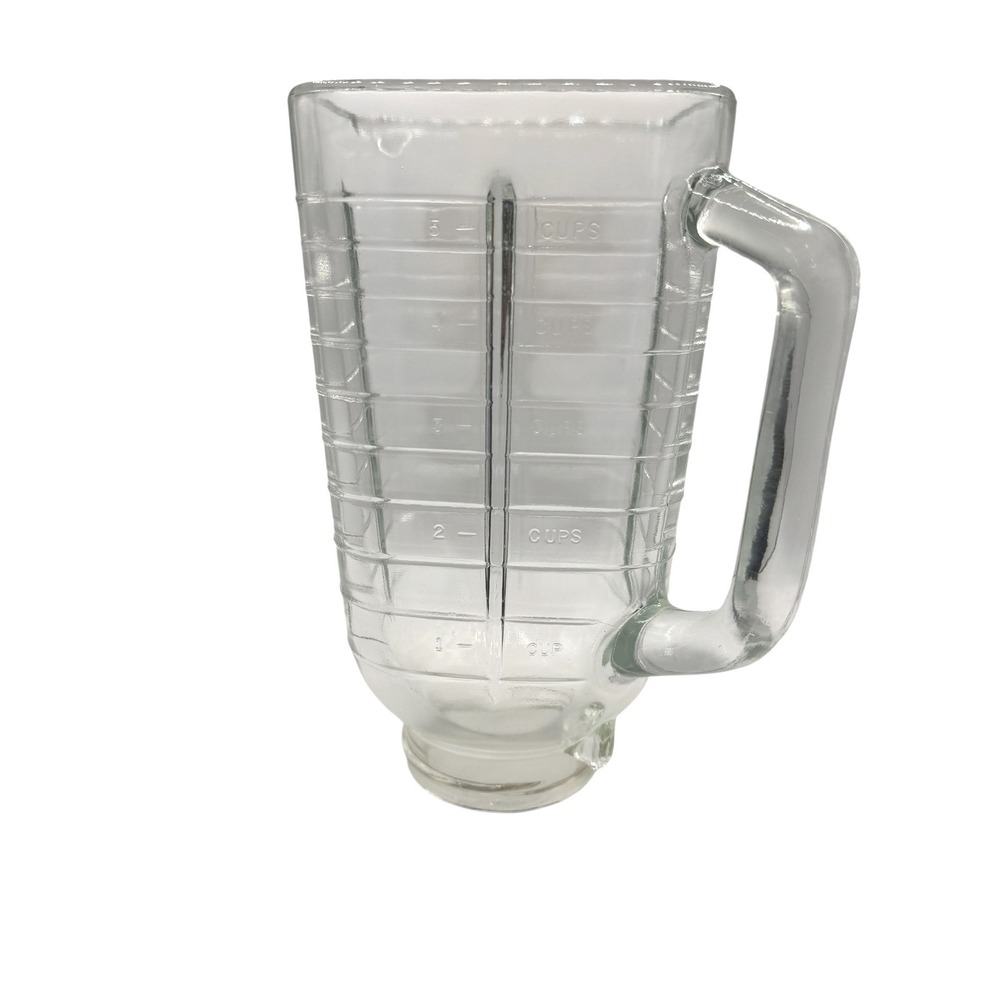 Vintage 5 Cup Clear Glass Blender Replacement Jar Pitcher with Handle